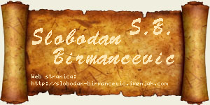 Slobodan Birmančević vizit kartica